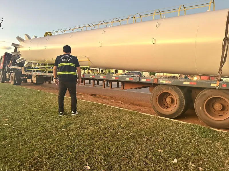 notícia: Sefa apreende reservatório metálico avaliado em R$ 312 mil no município de Dom Eliseu 