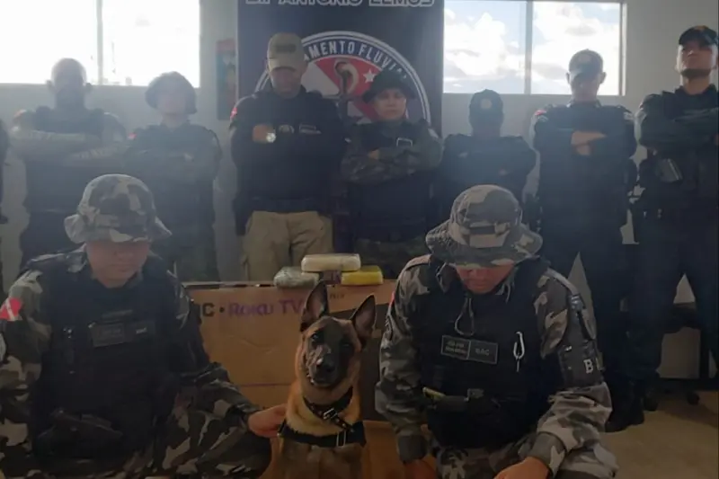 notícia: Operação fluvial intercepta 3 kg de drogas escondidas em televisão no Marajó