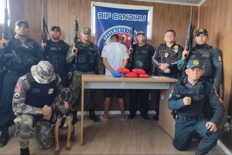 notícia: Fiscalização da Base ‘Candiru’ prende suspeito com 6,6 kg de entorpecentes