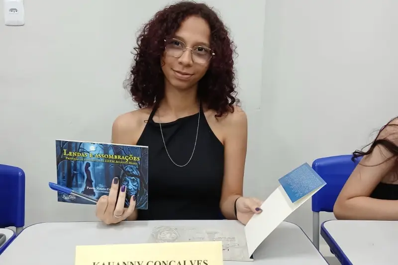 notícia: Estudantes de escola estadual de tempo integral escrevem livro sobre lendas e assombrações