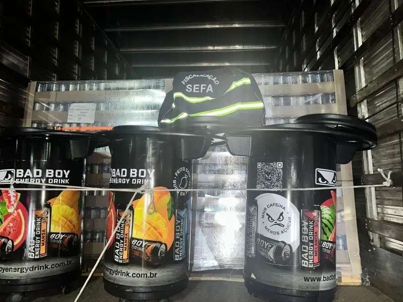 notícia: Sefa apreende mais de 51 mil latas de energético sem recolhimento de imposto na fronteira com o Maranhão