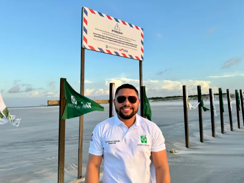 notícia: Ideflor-Bio reforça fiscalização na Praia do Atalaia para proteger tartarugas-marinhas