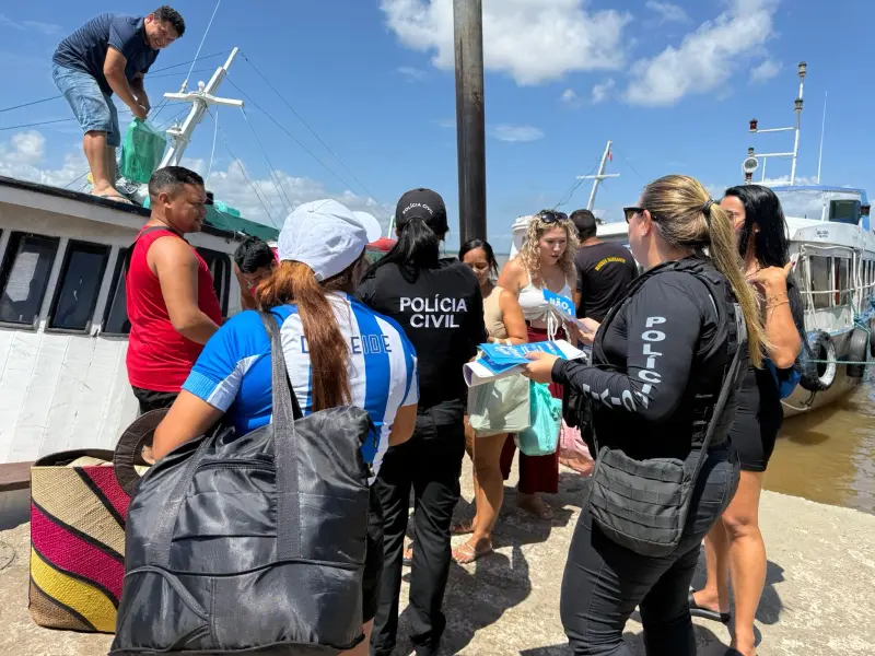 notícia: Ilha de Cotijuba recebe ação preventiva da Polícia Civil contra importunação sexual