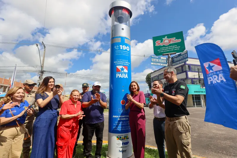 notícia: Castanhal recebe do Estado três totens de segurança para garantir monitoramento 24h