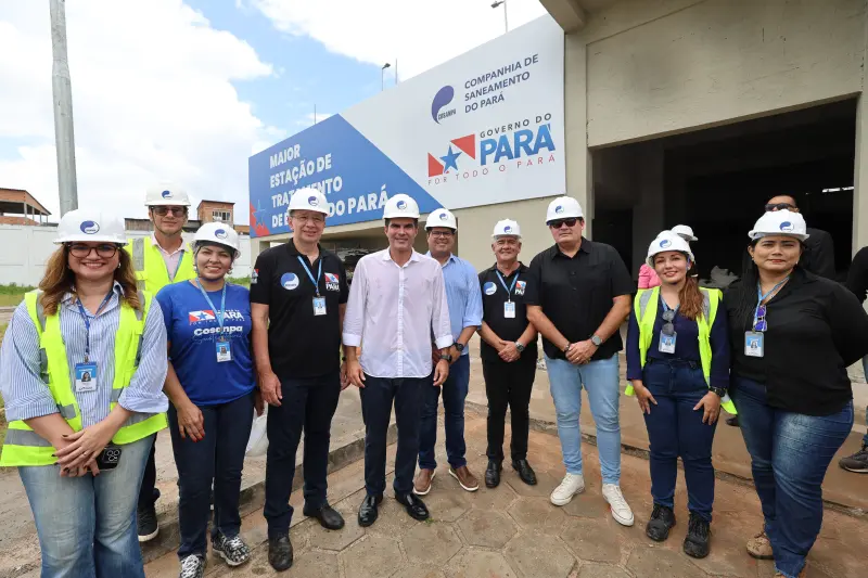 notícia: Governador visita obras da maior Estação de Tratamento de Esgoto do Pará