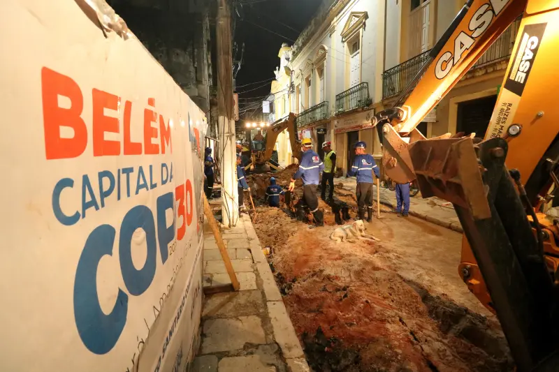 notícia: Sistema de esgotamento sanitário do Ver-o-Peso alcança 86% de obra realizada