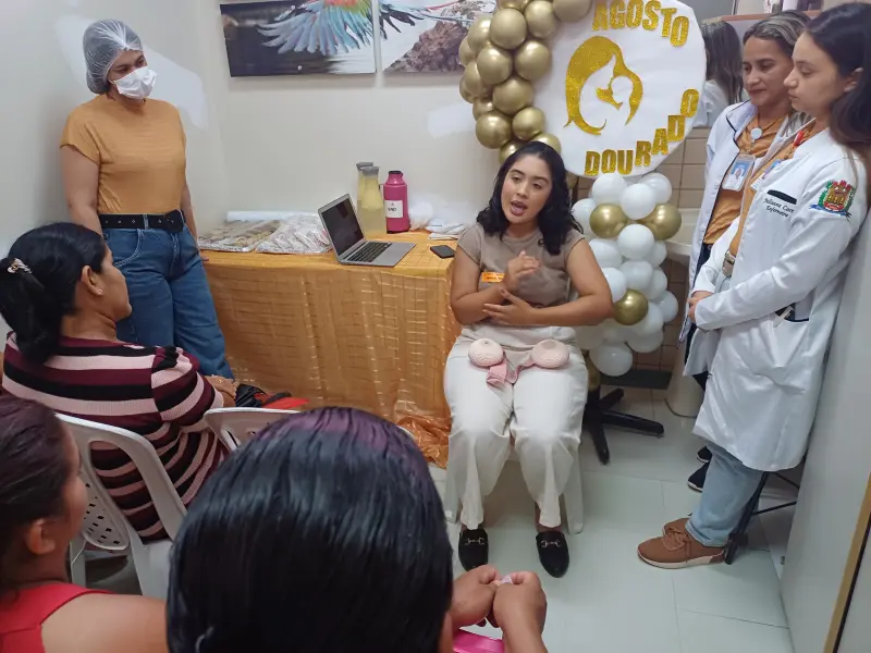 notícia: Hospital Regional de Santarém orienta gestantes sobre amamentação