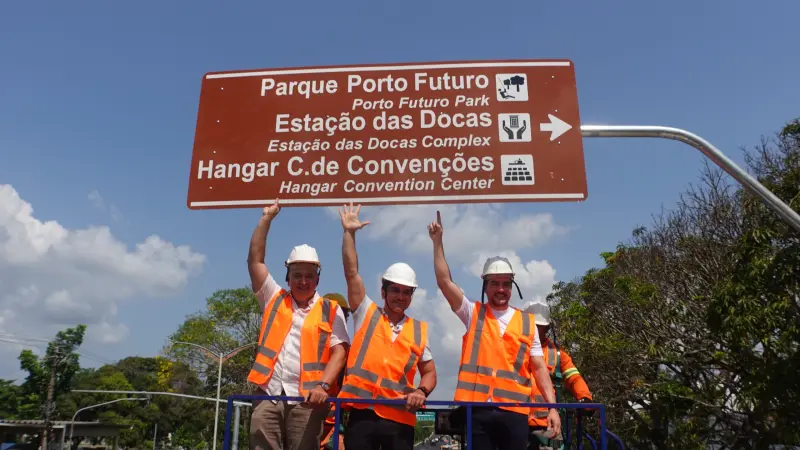 notícia: Governos federal e estadual vistoriam sinalização turística bilíngue para a COP30