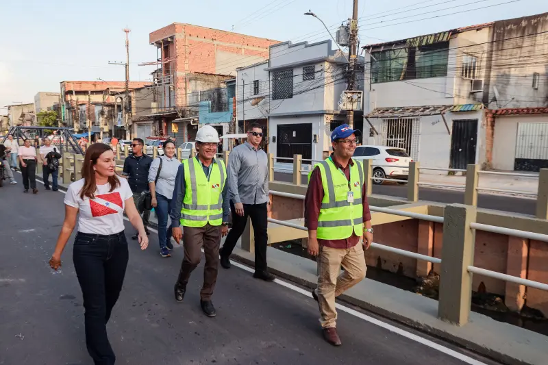notícia: Vice-governadora Hana Ghassan visita obra de macrodrenagem do Canal Nina Ribeiro, em Belém