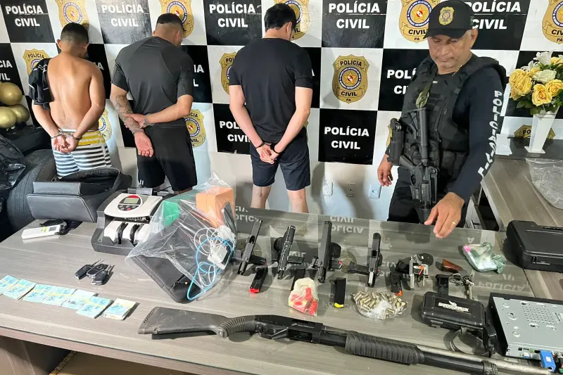 notícia: Polícia Civil prende cinco pessoas e apreende sete armas de fogo durante operação em Santarém
