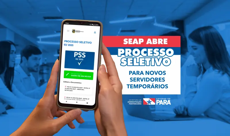 notícia: Ao lançar novo processo seletivo simplificado, Seap abre mais de 600 vagas em todo o Pará