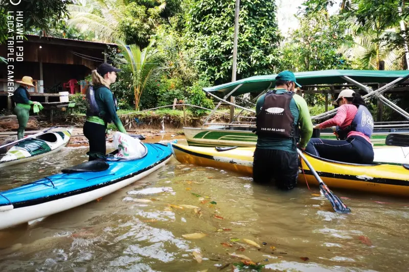 notícia: Remada ecológica recolhe cerca de meia tonelada de resíduos e incentiva conservação ambiental em Belém