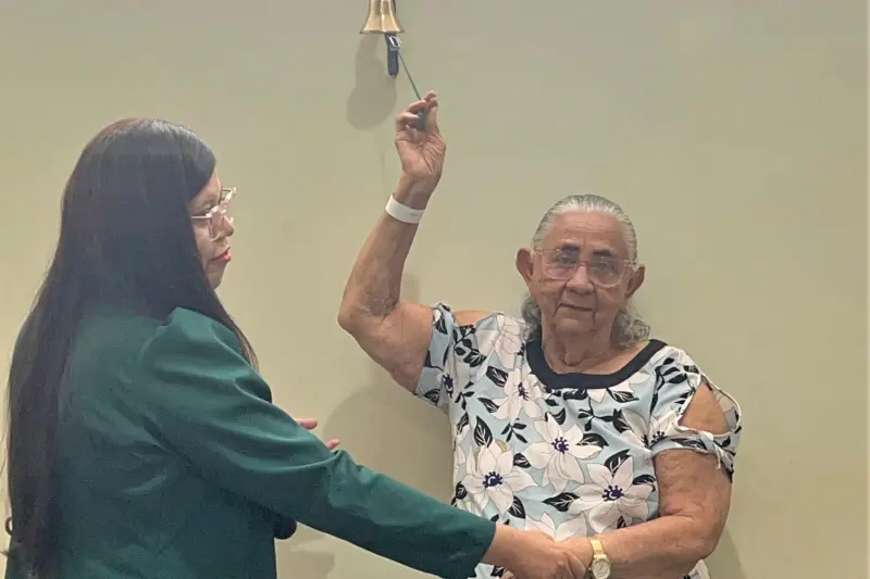 notícia: Moradora de Goianésia do Pará festeja o fim do tratamento na Unacon, unidade oncológica do governo do Pará