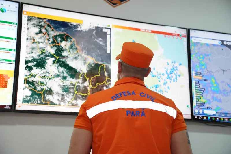 notícia: Defesa Civil realiza teste do sistema de alertas de desastres naturais no Pará