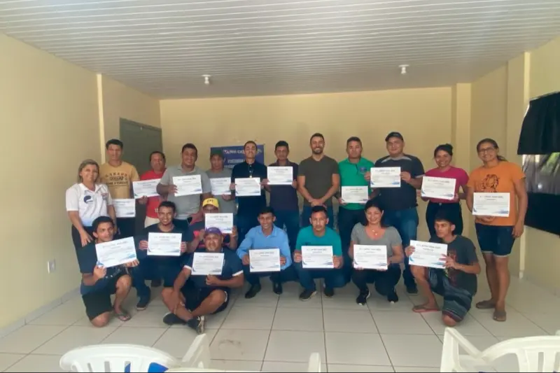 notícia: Curso de instalador hidráulico realizado pela Cosanpa capacita moradores de Alter do Chão