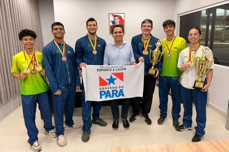 notícia: Atletas paraenses medalhistas no Pan-Americano de Karatê agradecem apoio do governo do Pará