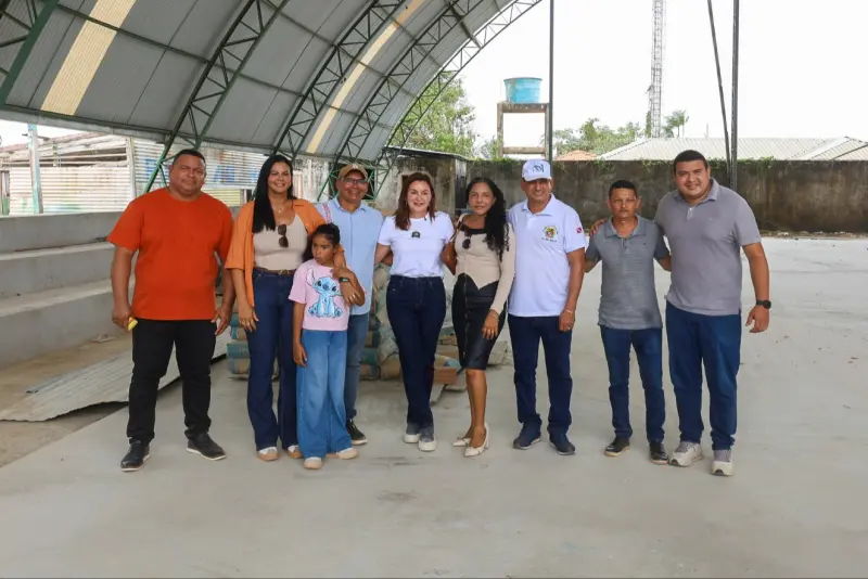 notícia: Vice-governadora Hana vistoria a obra da creche de Santa Cruz do Arari, no Marajó