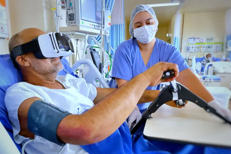 notícia: Hospital Abelardo Santos moderniza tratamento de fisioterapia na UTI com realidade virtual