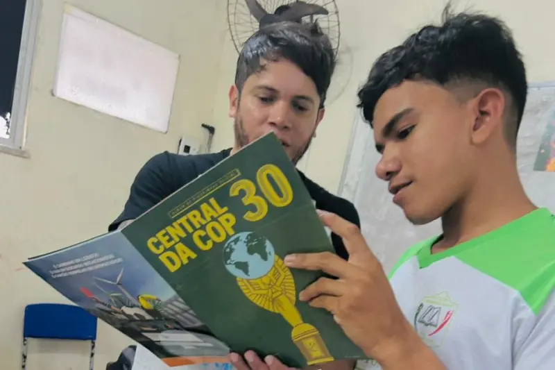 notícia: Estudantes de Curuçá utilizam material pedagógico sobre mudanças climáticas