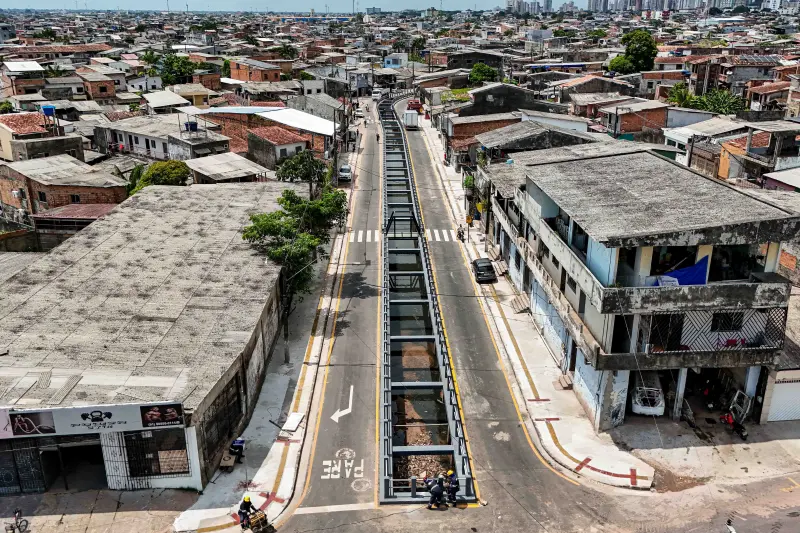 notícia: Macrodrenagem do Canal União garante mais infraestrutura para moradores do bairro do Marco, em Belém