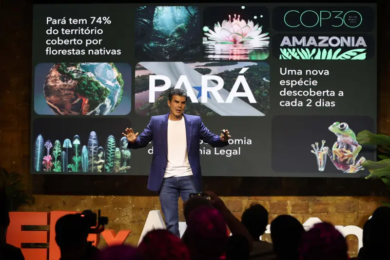 notícia: Helder Barbalho apresenta Vale Bioamazônico em palestra no TEDx Amazônia