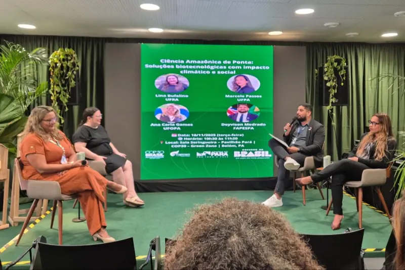 notícia: Ciência de Ponta na Amazônia: Fapespa explora soluções biotecnológicas com impacto climático e social em painel no Pavilhão Pará